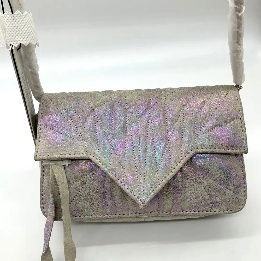 Aimee Kestenberg Quilted Leather Chain Crossbody Sunrise Metallic Purse